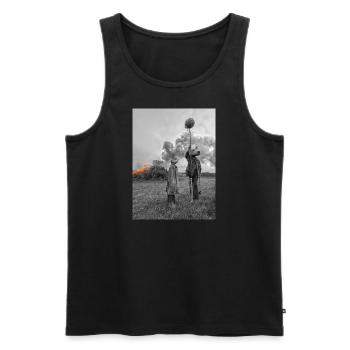 Feuer - Männer Premium Bio Tank Top - Schwarz - Vorne - Michal (187cm)
