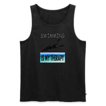 schwimmen Schwimmer Spruch tauchen Geschenkidee - Männer Premium Bio Tank Top - Schwarz - Vorne - Michal (187cm)