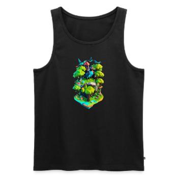Nachhaltige Erde - Männer Premium Bio Tank Top - Schwarz - Vorne - Michal (187cm)