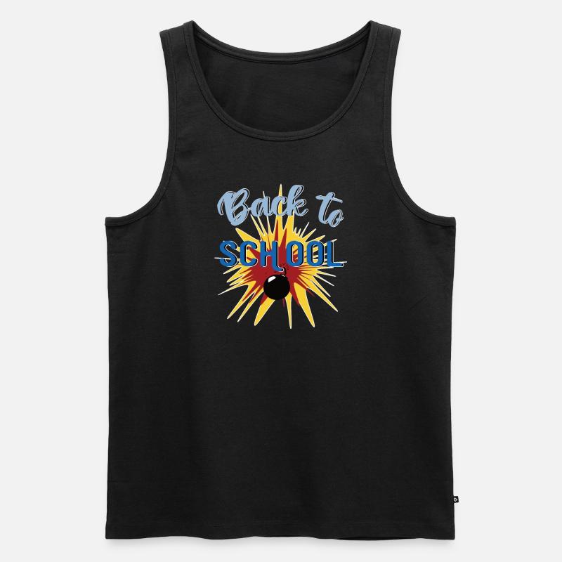 Back to School mit Bombe - Männer Premium Bio Tank Top - Schwarz