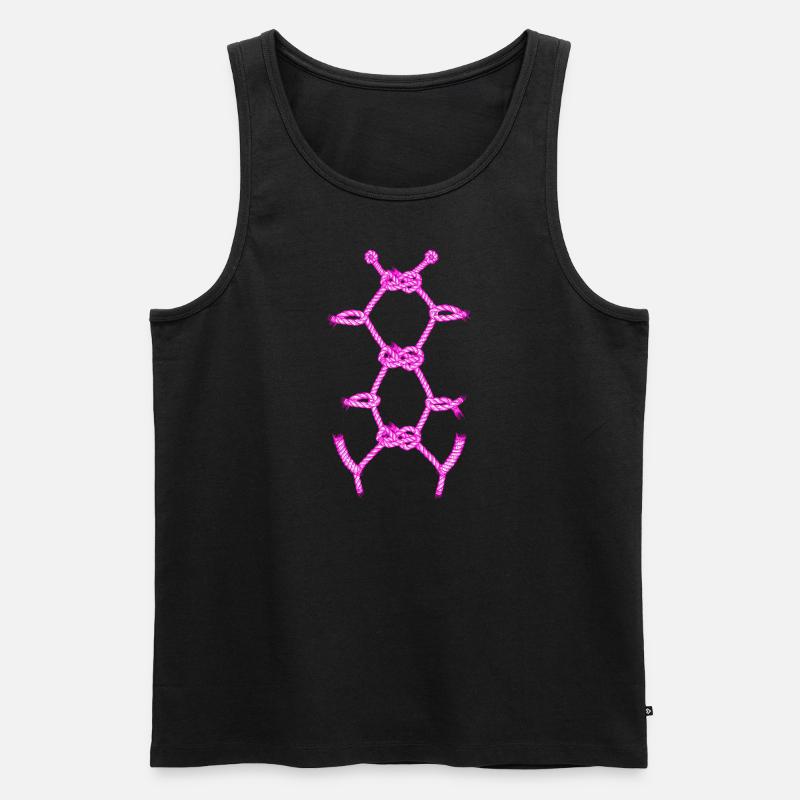 Karada Shibari pink - Männer Premium Bio Tank Top - Schwarz