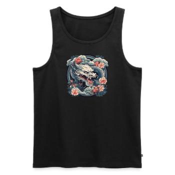 Chinesischer Drache - Männer Premium Bio Tank Top - Schwarz - Vorne - AI Model Male 178 light (178cm)