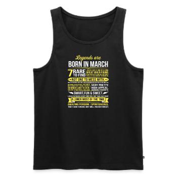 Legenden werden im März geboren - Männer Premium Bio Tank Top - Schwarz - Vorne - Michal (187cm)