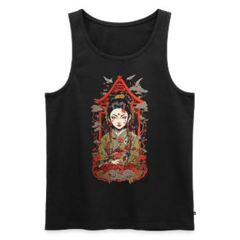 Oni Démon Streetwear Japon Art Style Design Rétro - Débardeur bio Premium Homme - noir - Devant - Michal (187cm)