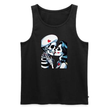 Skelett Paar - Männer Premium Bio Tank Top - Schwarz - Vorne - AI Model Male 178 light (178cm)