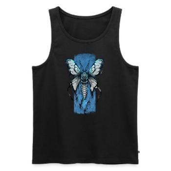 Enchanting Nocturne: Mystical Moth - Men's Premium Organic Tank Top - black - Front - AI Model Male 178 light (178cm)