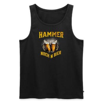 Bier...Hammer nochn Bier - Männer Premium Bio Tank Top - Schwarz - Vorne - Michal (187cm)