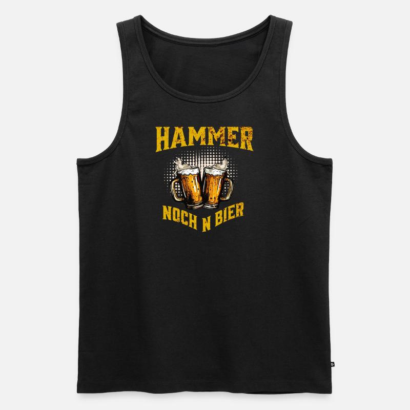 Bier...Hammer nochn Bier - Männer Premium Bio Tank Top - Schwarz