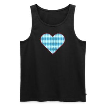 Bayrisches Herz als Patches - Männer Premium Bio Tank Top - Schwarz - Vorne - AI Model Male 178 light (178cm)