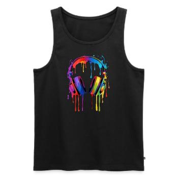 Musik - Männer Premium Bio Tank Top - Schwarz - Vorne - AI Model Male 178 light (178cm)