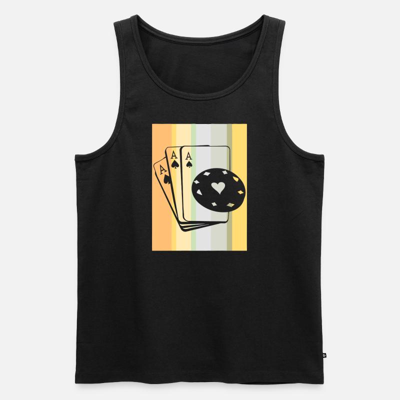 Poker Stapel Chips - Männer Premium Bio Tank Top - Schwarz