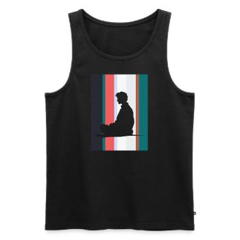 Meditation Achtsamkeit Entspannung - Männer Premium Bio Tank Top - Schwarz - Vorne - Michal (187cm)