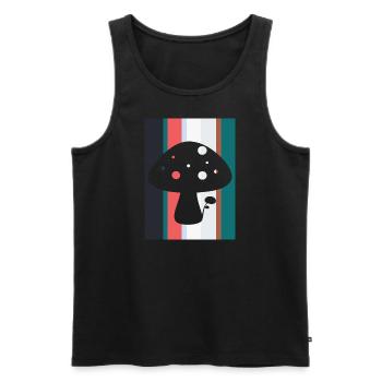 Vegetarisch Spore Pilzsammeln - Männer Premium Bio Tank Top - Schwarz - Vorne - Michal (187cm)