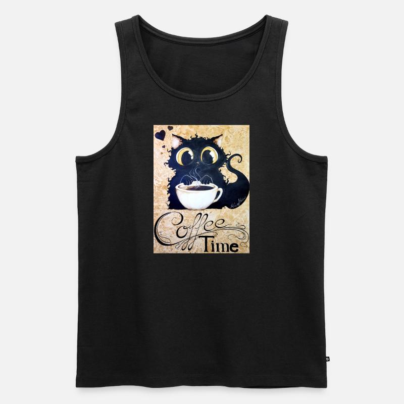 Coffee Time - Männer Premium Bio Tank Top - Schwarz