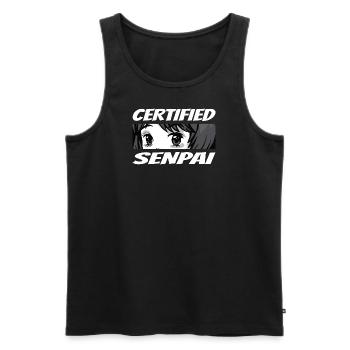 Certified Senpai Anime Manga Zertifizierter Senpai - Männer Premium Bio Tank Top - Schwarz - Vorne - Michal (187cm)