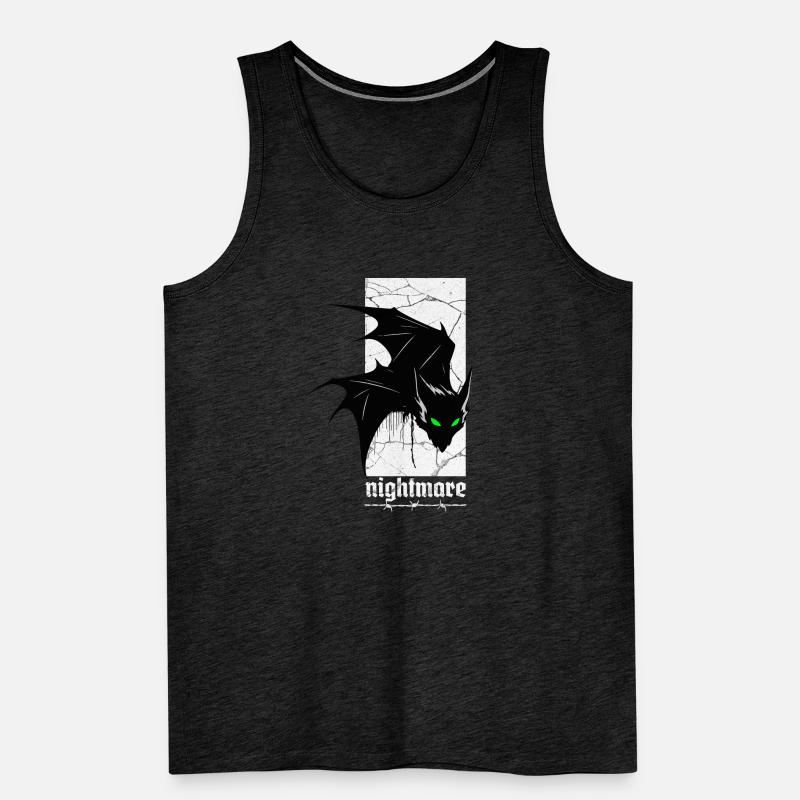 Nightmare Bat – Gothic Horror Vampire Creature Art Men's Premium Organic Tank Top