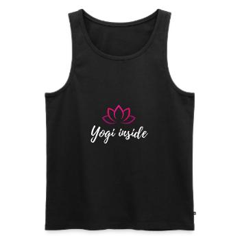 YOGI INSIDE - Men's Premium Organic Tank Top - black - Front - AI Model Male 178 light (178cm)