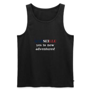 Marseille yes to new adventures Geschenkidee - Männer Premium Bio Tank Top - Schwarz - Vorne - Michal (187cm)