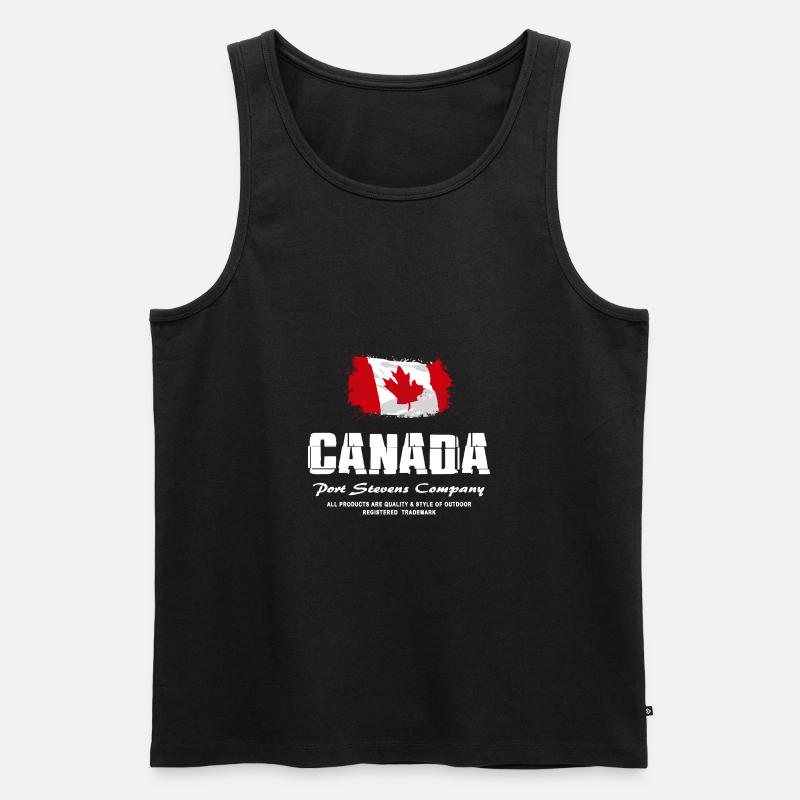 Maple Leaf - Canada Flag - Männer Premium Bio Tank Top - Schwarz