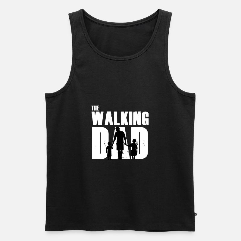 walking dad - Männer Premium Bio Tank Top - Schwarz