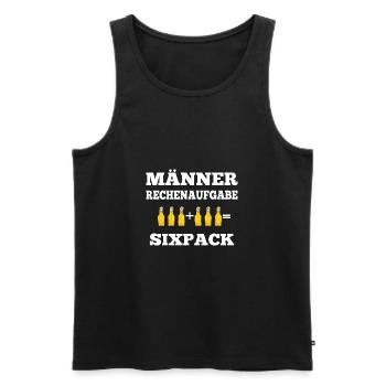 Bier Rechenaufgabe Männer Sixpack Bier Spruch - Männer Premium Bio Tank Top - Schwarz - Vorne - AI Model Male 178 light (178cm)