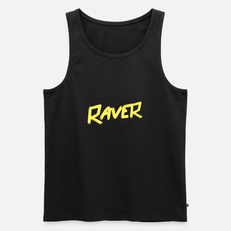 Raver - Techo - Männer Premium Bio Tank Top - Schwarz