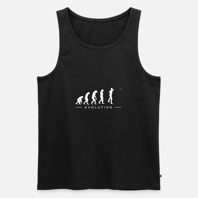 Discgolf Discgolfer Evolution Entwicklung - Männer Premium Bio Tank Top - Schwarz