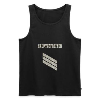 Soldat Hauptgefreiter Dienstgradabzeichen - Männer Premium Bio Tank Top - Schwarz - Vorne - AI Model Male 178 light (178cm)