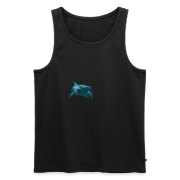Requin / Requin motif gris - Débardeur bio Premium Homme - noir - Devant - AI Model Male 178 light (178cm)