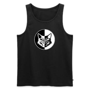 Logo de chat YinYang 1 - Débardeur bio Premium Homme - noir - Devant - AI Model Male 178 light (178cm)