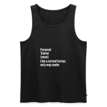 personal trainer noun funny shirt - Men's Premium Organic Tank Top - black - Front - Michal (187cm)
