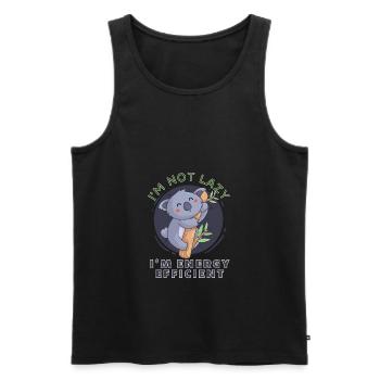 Koala I'm Not Lazy I'm Energy Efficient - Men's Premium Organic Tank Top - black - Front - AI Model Male 178 light (178cm)