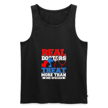 Real Doctors Veterinarian Vet Surgeon Profession - Men's Premium Organic Tank Top - black - Front - AI Model Male 178 light (178cm)