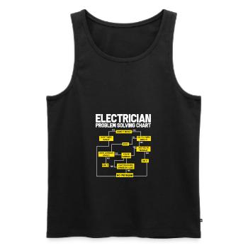 electrician electrical engineering master trainee apprentice - Men's Premium Organic Tank Top - black - Front - AI Model Male 178 light (178cm)