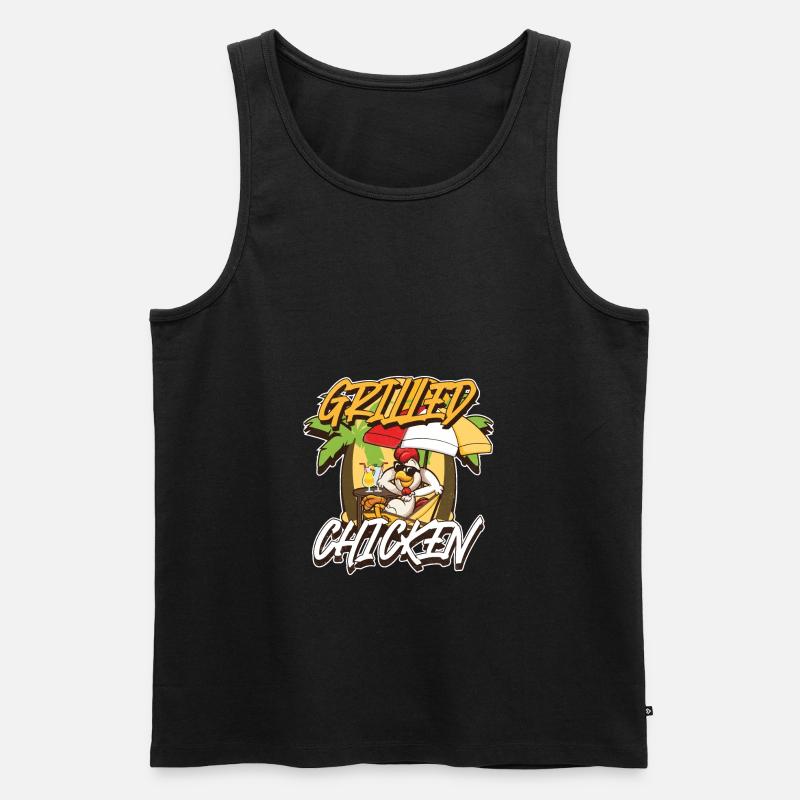 Grilled Chicken - Männer Premium Bio Tank Top - Schwarz