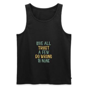 Liebe jeden vintage - Männer Premium Bio Tank Top - Schwarz - Vorne - Michal (187cm)
