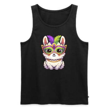 Mardi Gras Llama Party Design - Men's Premium Organic Tank Top - black - Front - Michal (187cm)