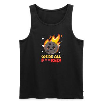 Meteor-Asteroid: Wir sind alle verdammt! Unterhaltend - Männer Premium Bio Tank Top - Schwarz - Vorne - AI Model Male 178 light (178cm)