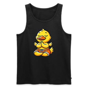 Duck Meditation Inner Peace Yoga Relax - Men's Premium Organic Tank Top - black - Front - AI Model Male 178 light (178cm)