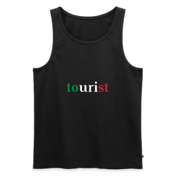 Italy Tourist Gift Idea Italian Flag - Men's Premium Organic Tank Top - black - Front - Michal (187cm)