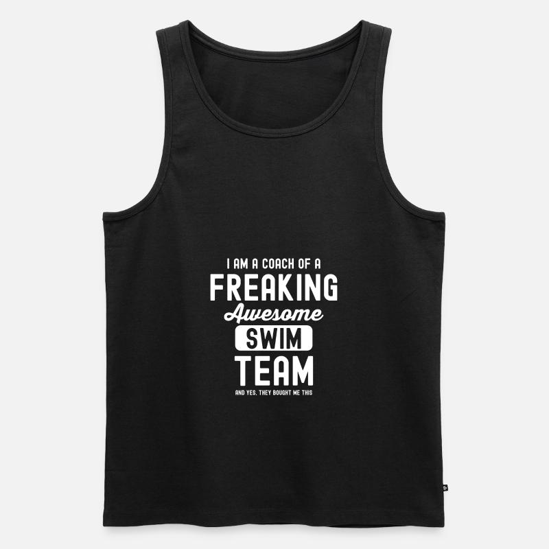 Swim Swimming Coach Trainer Geschenk - Männer Premium Bio Tank Top - Schwarz