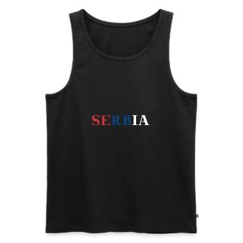 Serbia Geschenkidee Serbische Flagge Serbien - Männer Premium Bio Tank Top - Schwarz - Vorne - Michal (187cm)