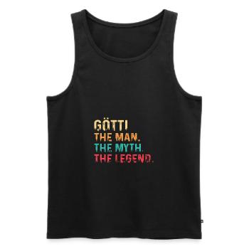 Götti - Pate Schweizerdeutsch - Männer Premium Bio Tank Top - Schwarz - Vorne - Michal (187cm)