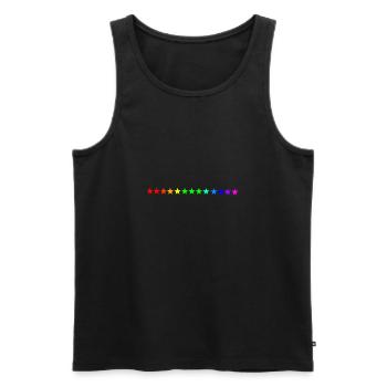 Sterne Regenbogen bunt Geschenkidee - Männer Premium Bio Tank Top - Schwarz - Vorne - Michal (187cm)