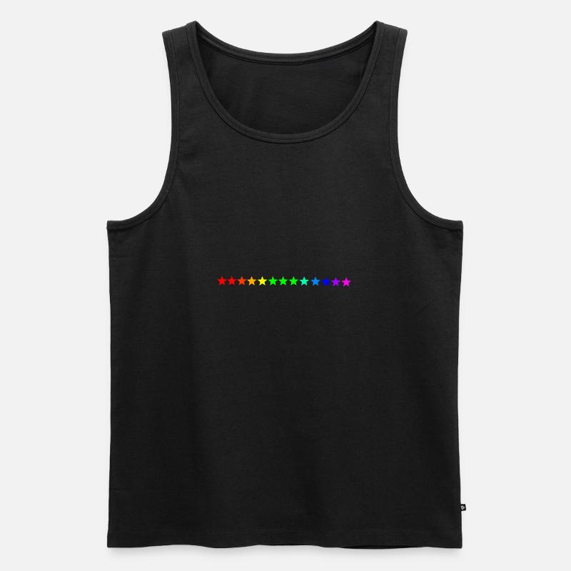 Sterne Regenbogen bunt Geschenkidee - Männer Premium Bio Tank Top - Schwarz