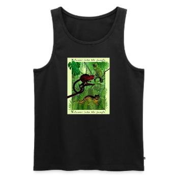 Animals in the jungle - Men's Premium Organic Tank Top - black - Front - AI Model Male 178 light (178cm)