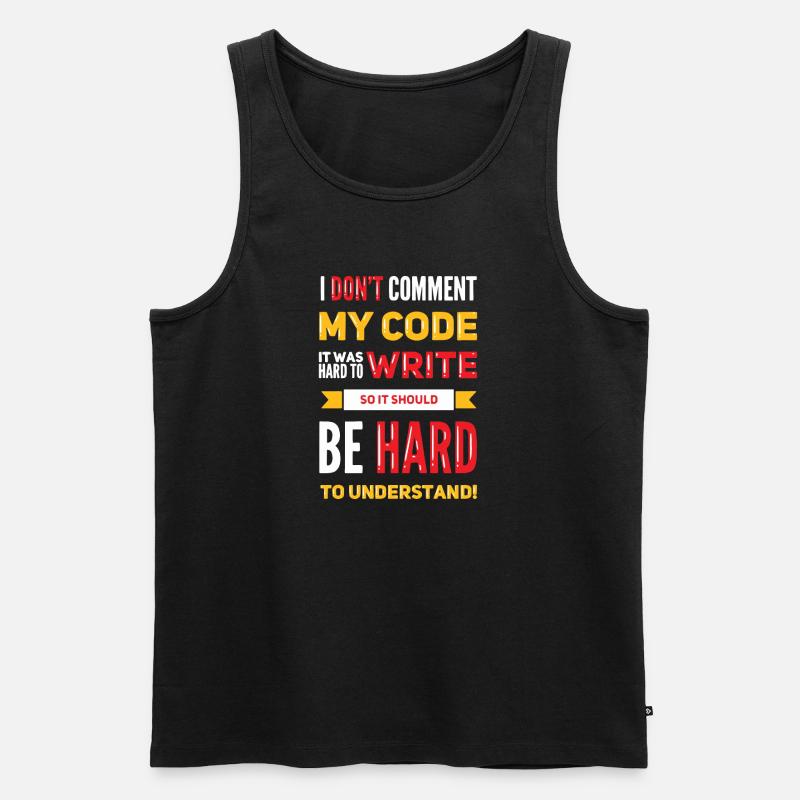 I Don't Comment My Code - Männer Premium Bio Tank Top - Schwarz