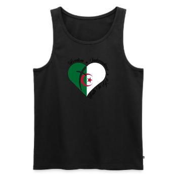 Freedom Faith in God - Algeria - Men's Premium Organic Tank Top - black - Front - Michal (187cm)