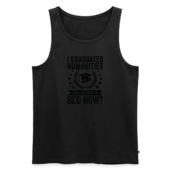 I graduated in the Humanities - Men's Premium Organic Tank Top - black - Front - Michal (187cm)