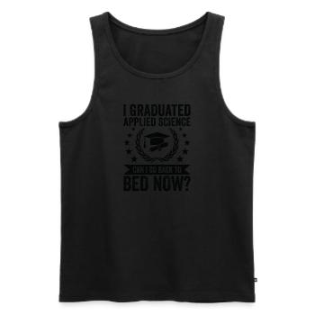 I graduated in Applied Science - Men's Premium Organic Tank Top - black - Front - Michal (187cm)